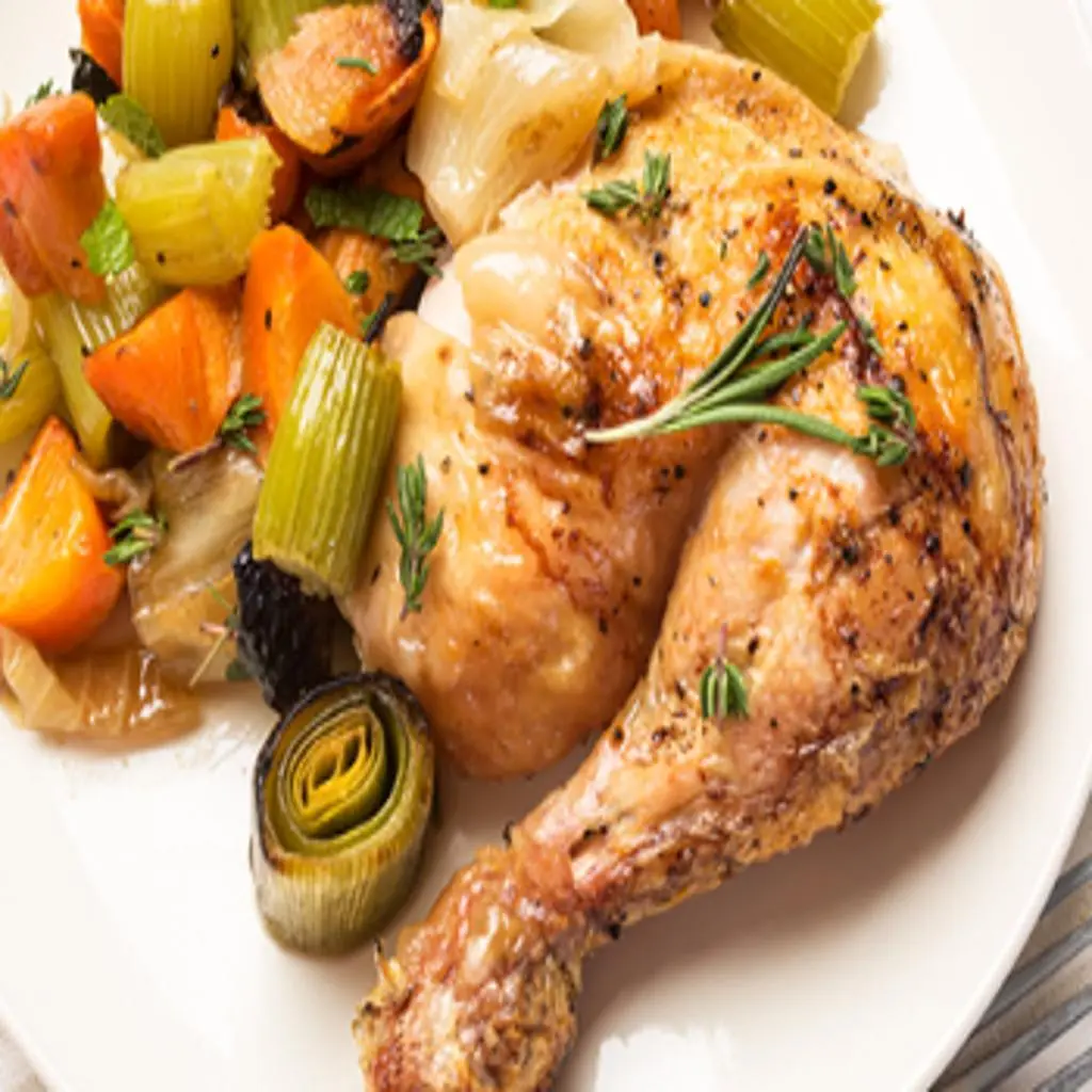 Oven-Cooked Chicken with Rice and Soup